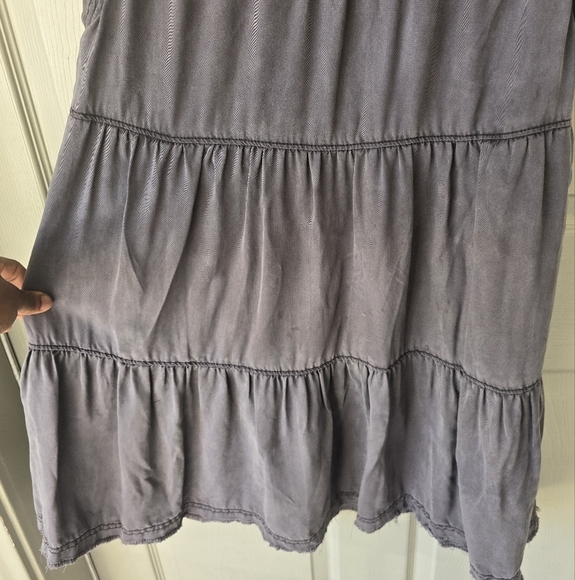 Anthropologie Jenee Tiered Tunic Dress Sz S Washed Black Short Casual - Picture 5 of 14